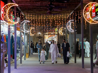 People shopping for Eid-Al-Fitr in Sharjah.   