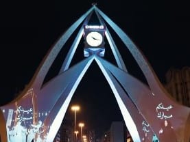 Deira Clock Roundabout lights up for Eid celebrations