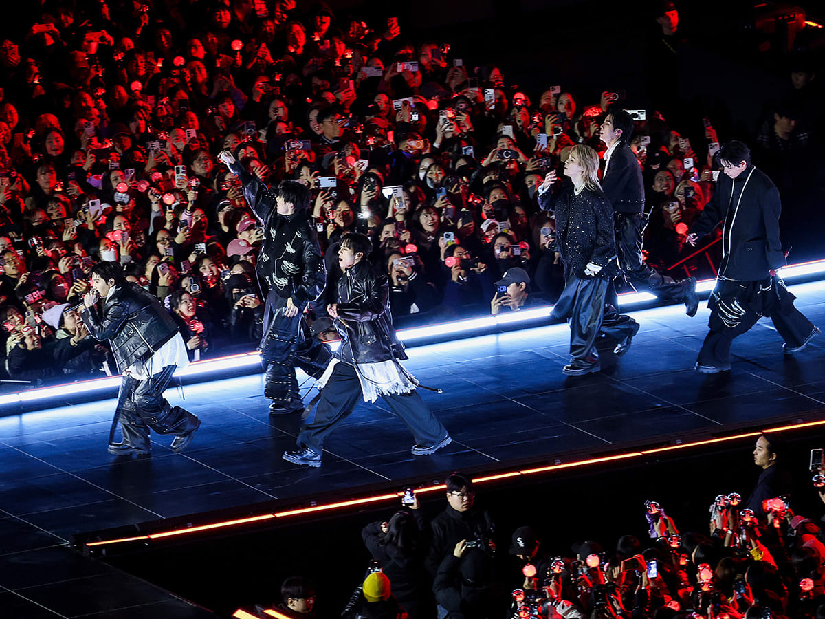 Kpop group BTS perform during 'BTS The Comeback Live Arirang' concert in central Seoul, South Korea, March 21, 2026. 