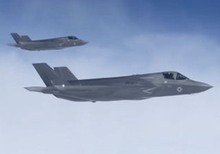 Royal Air Force F-35 Lightning stealth fighter jets.