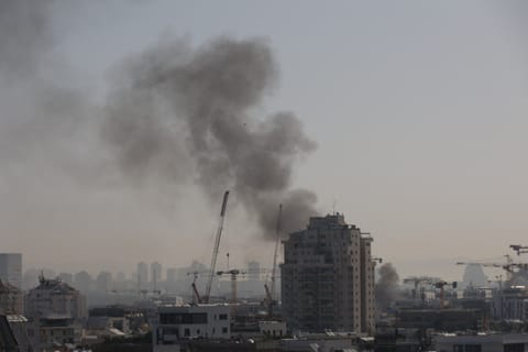 Smoke rises from an Iranian missile strike in Tel Aviv. File photo taken on March 23, 2026. For illustrative purposes only.