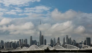 A view of the Dubai skyline from Al Jaddaf. 