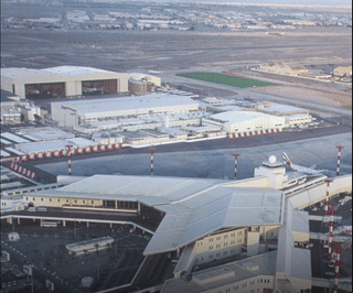 Kuwaiti Civil Aviation Authority said Iranian drones struck a fuel depot at Kuwait International Airport igniting a fire at the facility. No injuries were reported.