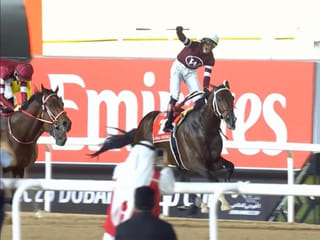 American-trained horse Magnitude triumphs at Dubai World Cup 2026.