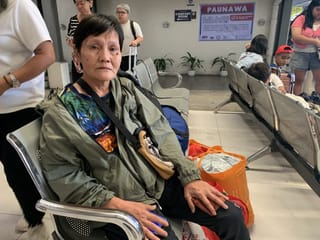 Carmen Pepito dela Cruz, 53, from Iligan City in Mindanao, quietly waits at the Victory Liner Terminal in Quezon City not for a ride home, but for something far more uncertain: a job.