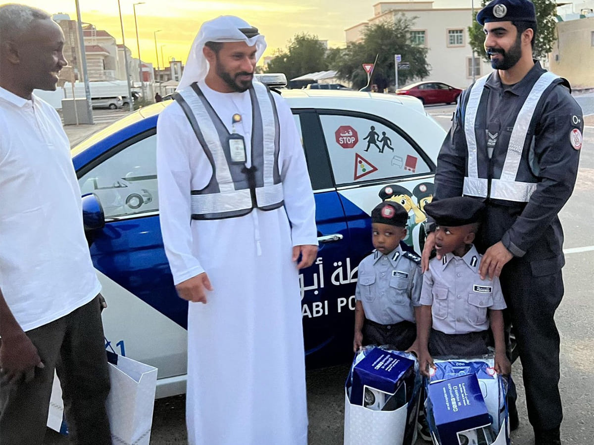 Abu Dhabi Police fulfil young brothers’ patrol wish
