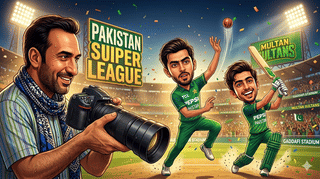 He works as a PSL photographer, now capturing his sons Sameer Minhas and Arafat in action