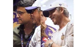 SRK and  Sourav Ganguly hug it out at Eden Gardens 