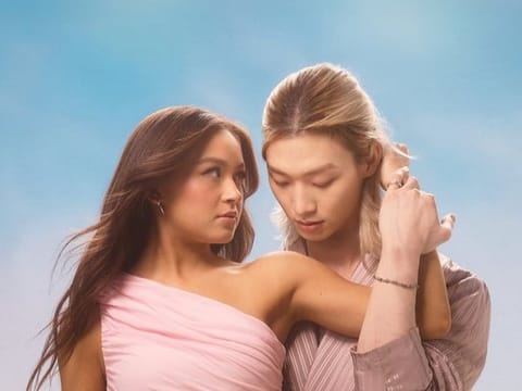 Anna Cathcart and Sangheon Lee in promotional stills for Netflix. 
