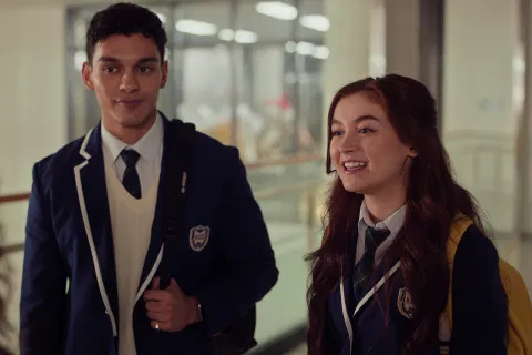 Anthony Keyvan with Anna Cathcart in XO, Kitty 