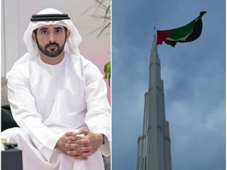 Video: Sheikh Hamdan shares massive flag on Burj Khalifa as UAE calls for unity