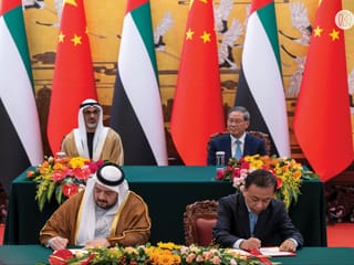Sheikh Khaled and Li Qiang witnessed the signing of several memoranda of understanding to further strengthen the UAE–China partnership