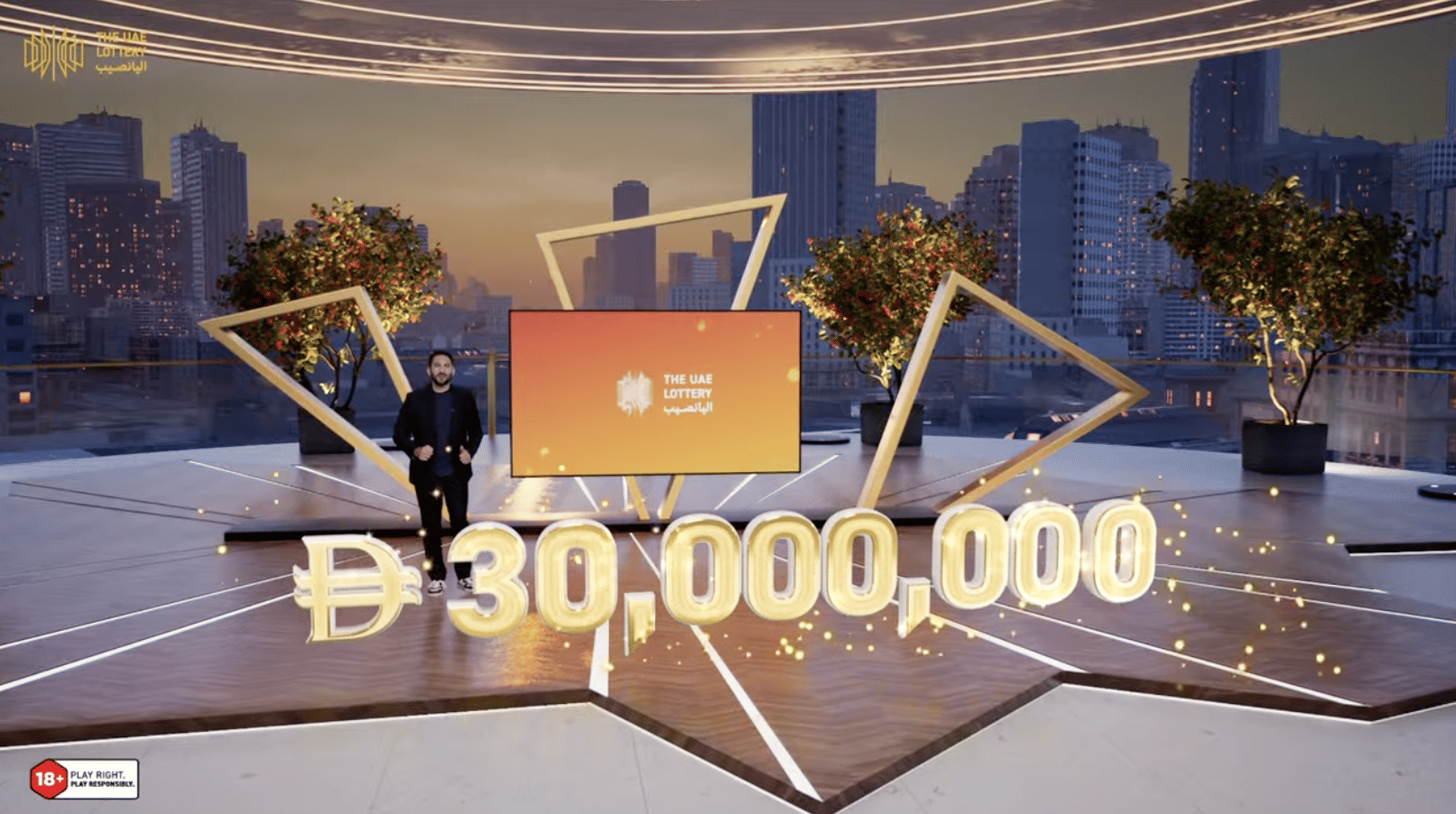 UAE Lottery show host Chadi Khalaf during Lucky Day Draw No. 260415