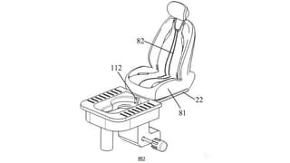 The on-the-go lavatory can be accessed manually through pushing the seat back.