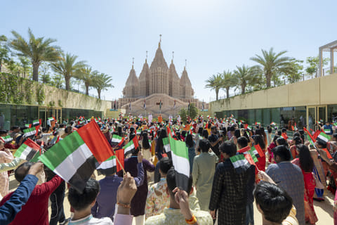 More than 1,000 people were joined by Emirati officials at the ceremony on Sunday.