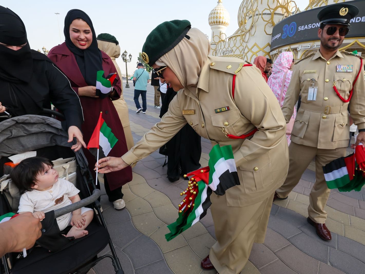 Dubai Police interact with visitors   