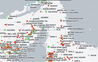 Commercial ships traffic in the Hormuz Strait as of 2.29am Gulf Standard Time, April 22, 2026.
