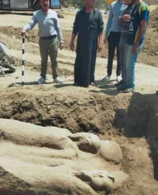 A massive granite statue of King Ramses II uncovered in Egypt

