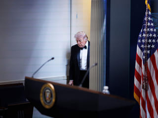 US President Donald Trump and other attendees at a glitzy media gala in Washington made a hasty exit Saturday night after gunshots were fired.