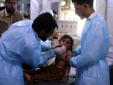 Injured being treat after Pakistani strike in Afghanistan (Photo/X/@FitratHamd)
