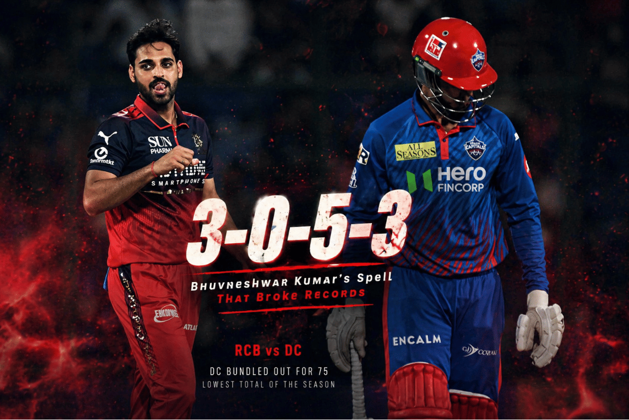 huvneshwar Kumar’s 3/5 as DC collapse rewrites IPL record books