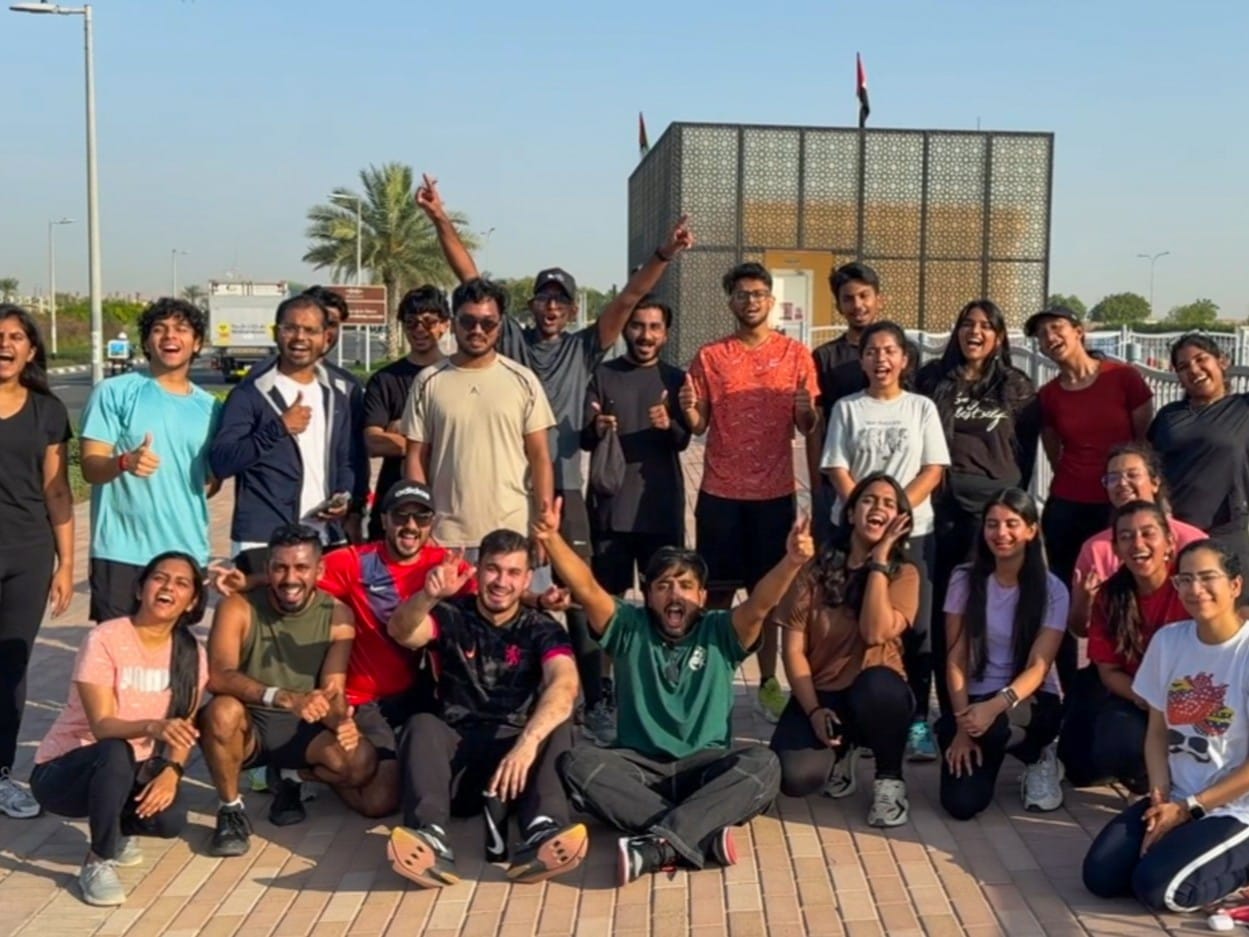 Mridul Manoj(fifth from top left), began a running club eight weeks ago. 