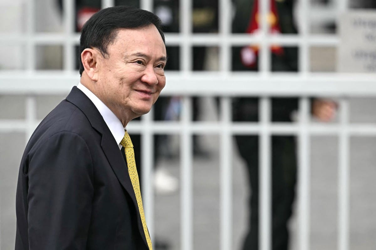 Thailand's former Prime Minister Thaksin Shinawatra arrives at the Supreme Court in Bangkok on September 9, 2025, ahead of a ruling on whether he properly served a prison term in 2023.