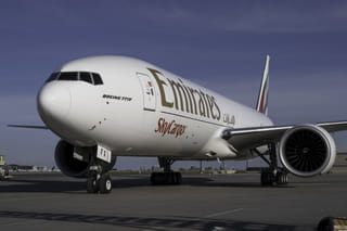 Emirates SkyCargo freighter at Toronto Pearson Airport