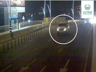 Police shared a video of the incident, with the car moving at speed before crossing the junction against the signal without plate number, endangering other road users.