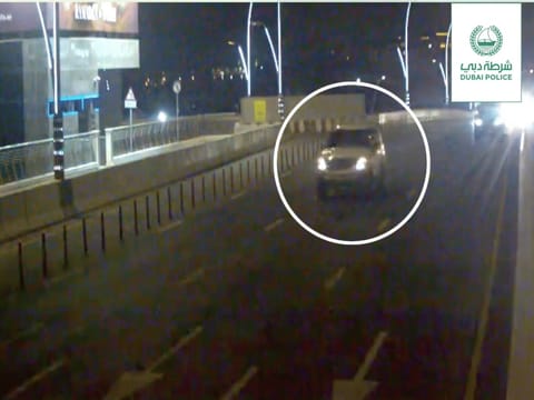 Police shared a video of the incident, with the car moving at speed before crossing the junction against the signal without plate number, endangering other road users.