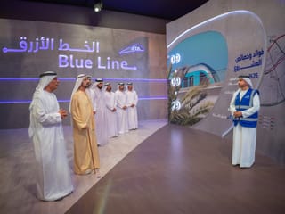Mohammed bin Rashid inaugurates the tunnelling work for the Dubai Metro Blue Line project, which has a total cost of Dh20.5 billion and spans 30 kilometres