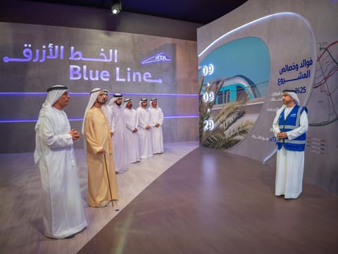 Mohammed bin Rashid inaugurates the tunnelling work for the Dubai Metro Blue Line project, which has a total cost of Dh20.5 billion and spans 30 kilometres