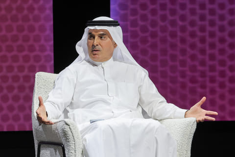Abdulaziz Al Ghurair, Chairman, Abdulla Al Ghurair Group during a panel discussion on the opening day of Make it in the Emirates 2026.