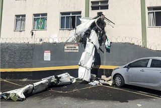 The small aircraft smashed into a building in Silveira neighbourhood of Belo Horizonte, in Brazil's south-east.