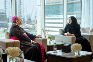 From left to right: Bishop Paolo Martinelli and Hessa bint Essa Buhumaid