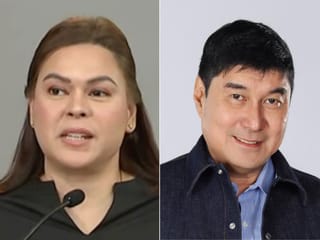 Philippine Vice President Sara Duterte (left) and Senator Raffy Tulfo.