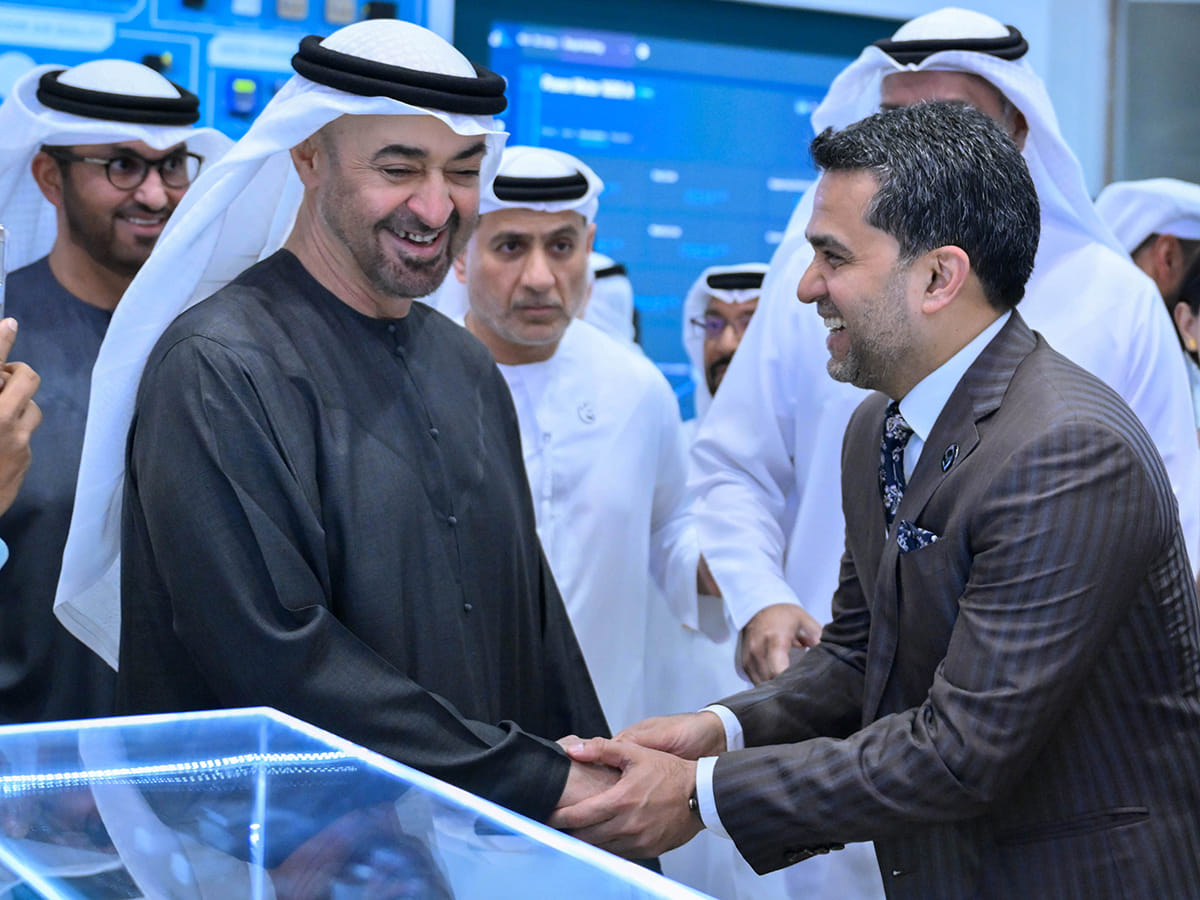 His Highness Sheikh Mohamed bin Zayed Al Nahyan visits the Burjeel Holdings booth.