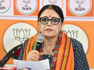West Bengal BJP Vice-President and Asansol South Assembly MLA Agnimitra Paul addresses a press conference in Purba Bardhaman on Monday, February 16, 2026. 