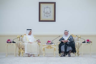 Sheikh Dr Sultan receives Sheikh Saud