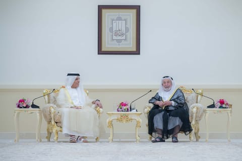 Sharjah Ruler Sheikh Dr Sultan receives Ras Al Khaimah Ruler Sheikh Saud