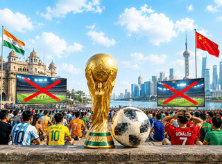 No broadcasting rights in India or China