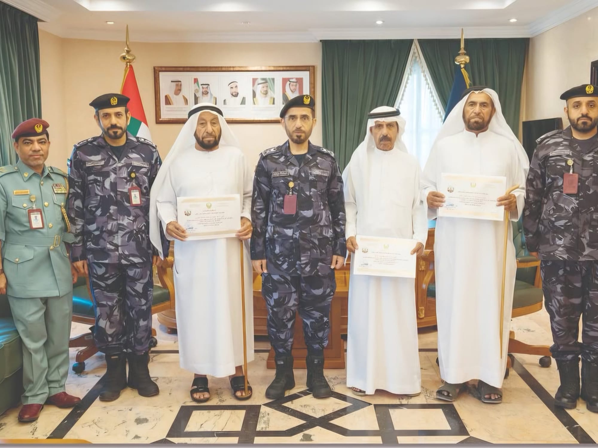 Drivers honoured by Umm Al Quwain Police after 50 years of safe driving experience.