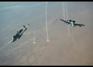 The A-10 Warthogs, renowned for their ability to fly "low and slow", in combat action: The specialised close air support (CAS) aircraft is designed to protect ground troops by engaging tanks, fast-attack boats, armoured vehicles, and enemy fortifications. Despite ongoing debates about its retirement, it has been extended to remain in service through at least 2030, with recent active deployments in 2026 for operations against Iranian-backed targets in the Middle East.