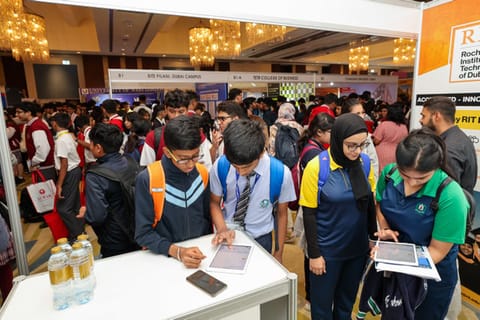 High schools students exploring courses at Edufair 2024