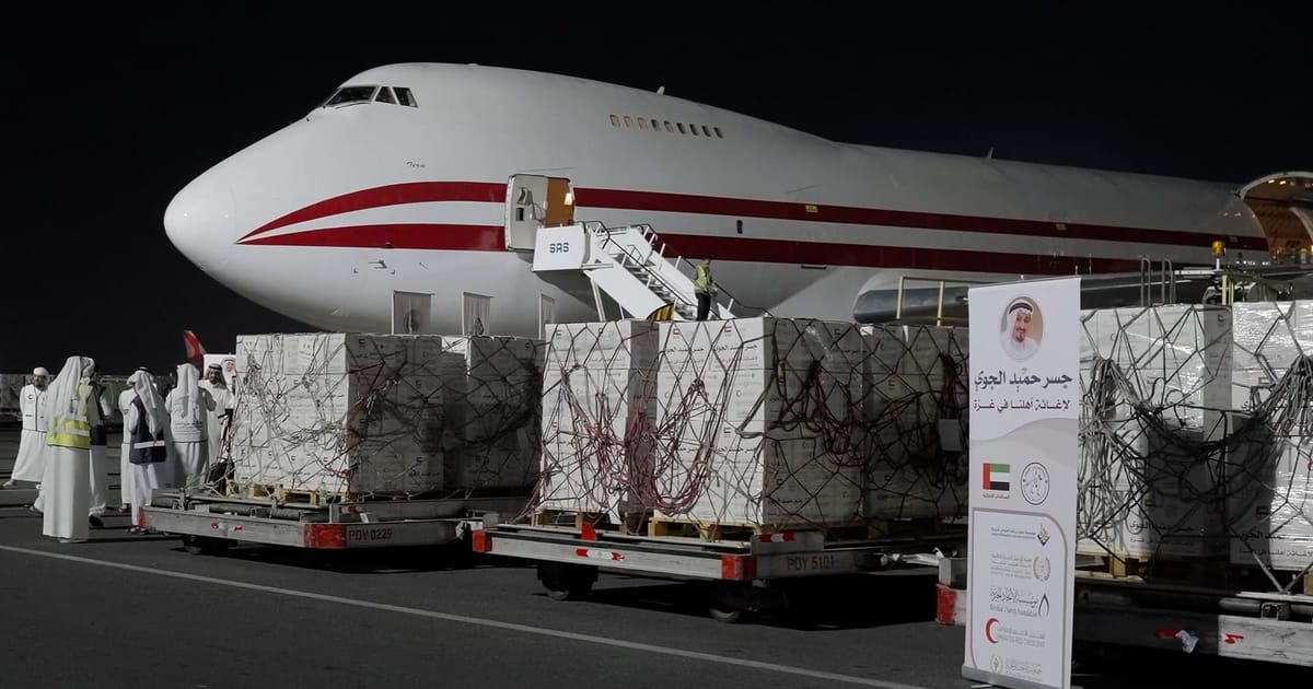 'Humaid Air Bridge' campaign delivers over 600 tonnes of humanitarian aid to Palestinians in Gaza
