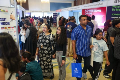 Huge crowds during the early hours of the opening day of Gulf News Edufair 2026