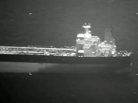 Pentagon footage shows US forces disabling two Iranian oil tankers in the Strait of Hormuz after an exchange of fire with Iranian forces.