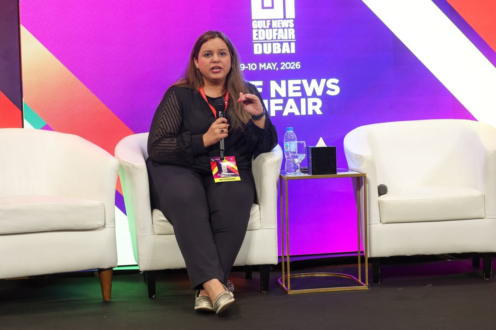 Isha Bhandari, Regional Manager for the Middle East and North Africa at WAUSM, speaking at Gulf News Edufair in Dubai 