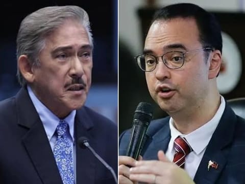 Senators Allan Peter Cayetano, 55, and Vicente "Tito" Sotto III. 