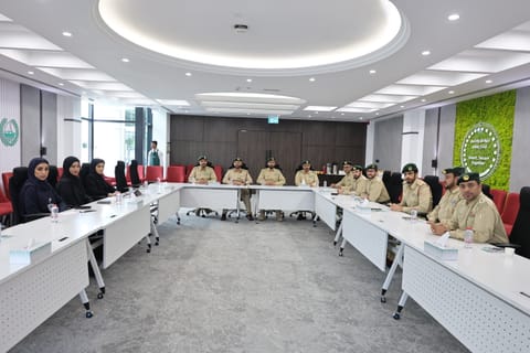Dubai Police officers discuss future-ready security solutions for desert communities